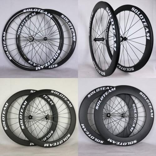 Soloteam white 38mm 45mm 50mm 60mm 88mm carbon wheels 700c road bike carbon clincher tubeless bicycle wheel