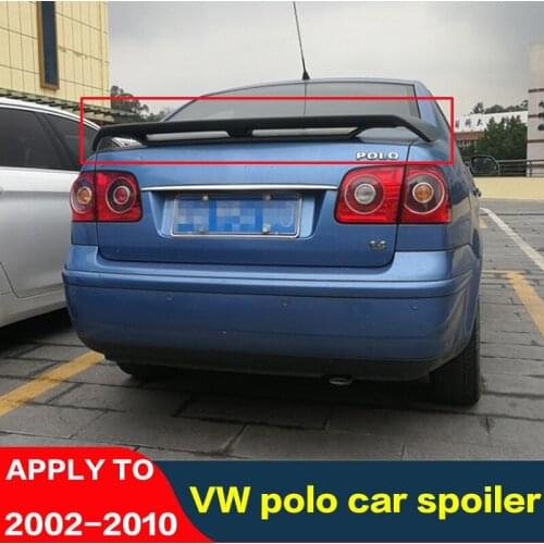 For VW Polo Spoiler ABS Material Car Rear Wing 04 05 02-10 Car Spoiler Trunk Tail Fin Suitable For Sedan Volkswagen Polo