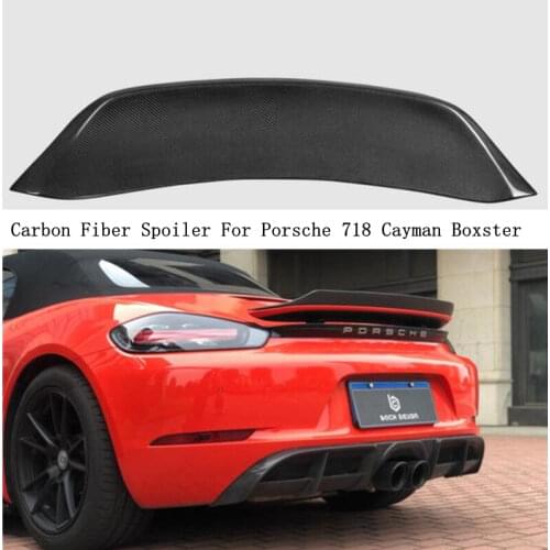 Spoiler For Porsche 718 Cayman Boxster 2016 2017 2018 2019 2020 High Quality Carbon Fiber Wing Lip Spoilers