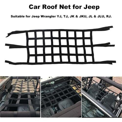Heavy Duty Sunshade Soft Roof Net Exterior Network Storage Top Cover Car Hammock Cargo Rest Bed for Jeep Wrangler JK YJ TJ JKU