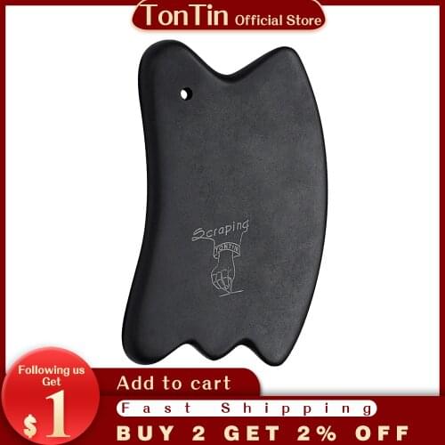 Tontin Therapy Bian Stone Needle Black Color Square Knife shape Face-lift Back detox Dredge meridians Neck lymph Tool