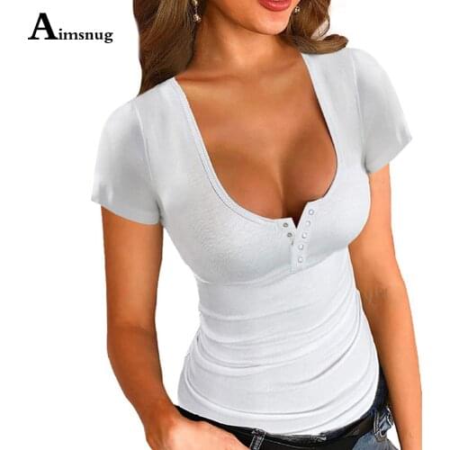 Plus Size 3xl Female T-shirt Ladies Elegant Leisure Casual Womens Top Latest 2021 Summer U-neck Tees Shirt Sexy Pullovers