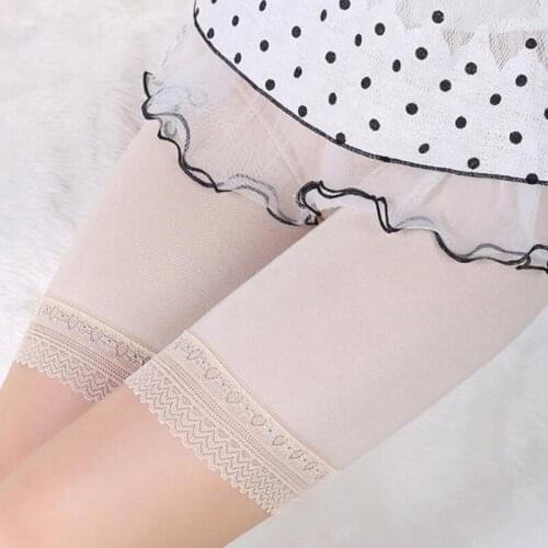 Women Lace Patchwork Safety Short Breathable Underwear Mid-Length Safety Boxer Briefs Safety Underwear Boxer Brief