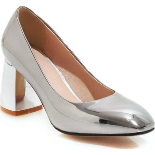 2019 age season new fashion high heels thick with 33-48 square yards shallow mouth single woman shoes