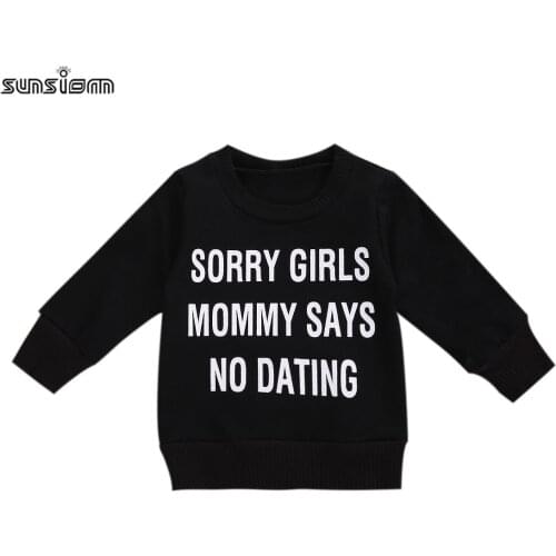 1-6Years Fall Toddler Baby Boys Clothes Black Knitted Sweatshirts O-Neck Long sleeve Pullover with Letter Printing Hoodies