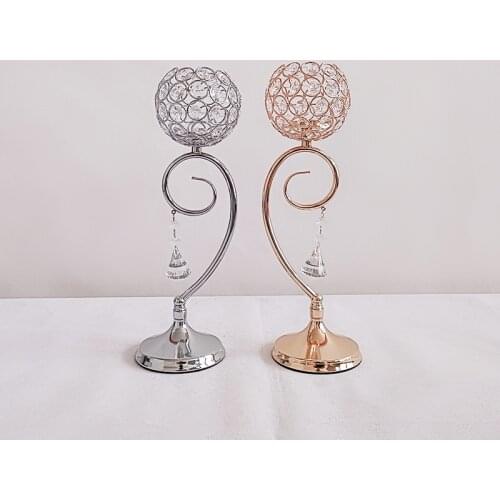 1pcs/lot gold Candle Holder Gold Crystal Candelabra Wedding Table Centerpieces Decoration Birthday Party Home Holder