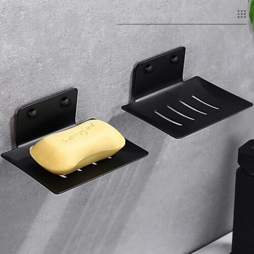 1Pc Wall-mounted Soap Holder Dishes Sponge Drain Soap Dish Organizer Housekeeping Container for Kitchen Bathroom Accessories