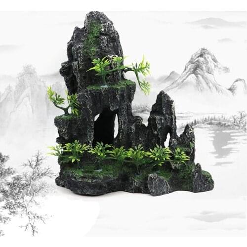 1 pcs Aquarium Stone Decoration Aquarium Creative Resin Simulation Landscape Mountain Fish Tank Decoration Aquarium Accessories
