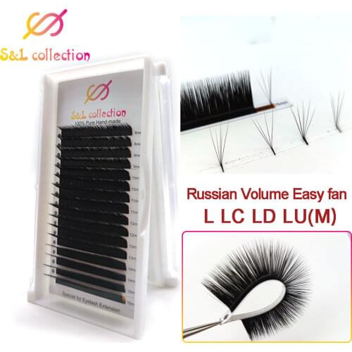 16line Russian Volume Eyelash Extension L LC LD LU Curl 8-15 Mix Silk Cilios Mink Lashes Wholesale Price Private Packages Lashes