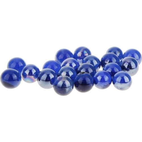 20x Round Glass Marbles Replacement Beads for Games Jewelry Making Blue