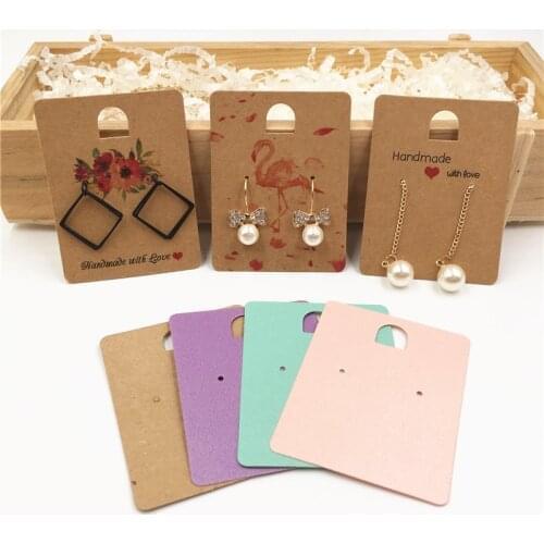 300Pcs 6.5x5cm Stud/Drop Earring Holders Display Card DIY Handmade Jewelry Accessories Earring Packing Cards