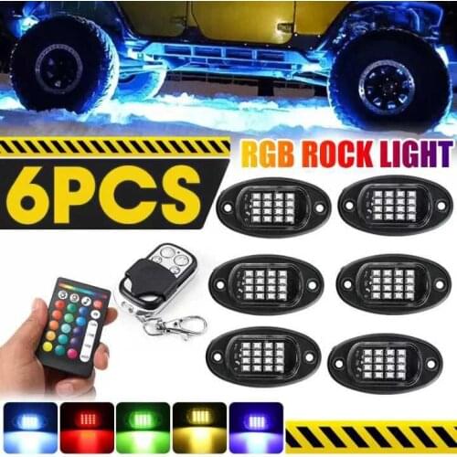 4PCS 96 LED Color RGB LED Light APP Control Car Bottom Lights Remote Control Neon Underglow IP68 Waterproof Auto Decorative