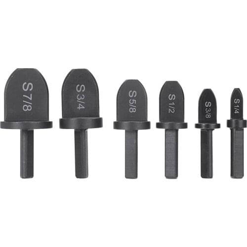 7/8''-1/4'' Copper Pipe Swaging Tool 6pcs Drill Bits Tube Expander Drill Bit Set 1/4"Hex Shank For Manual Electric Drill