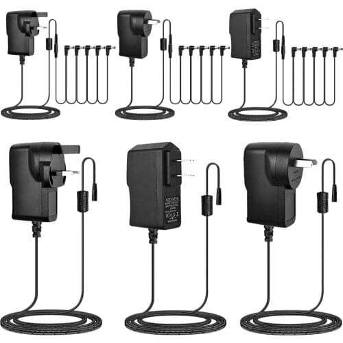 5/1 Way Electric Guitar Effect Pedal Power Supply Accessories Cables Adapter Daisy Chain Wire Pro 9V DC 1A US EU UK AU Plug Pod