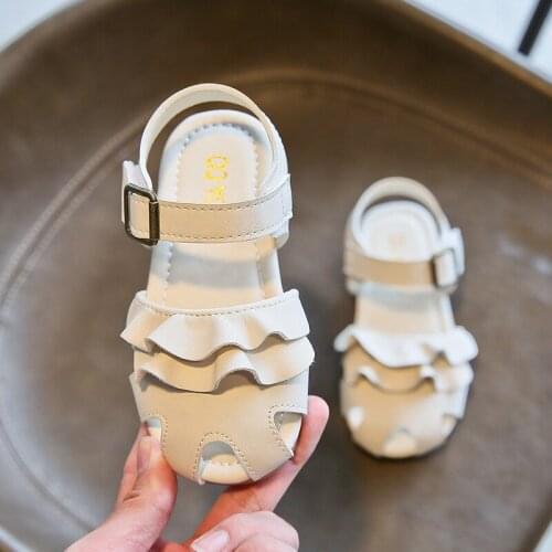 Summer Toddler Kids Baby Girls' Princess Dress Shoes For Little Girls Ruffles White Pink Sandals Shoes Shoe 0 1 2 4 7 Years Old