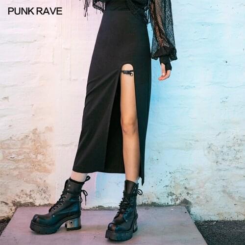 High-waisted sexy medium-length skirt Punk Rave OPQ-766BQF