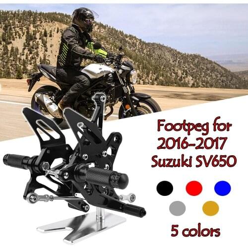 CNC Motorcycle Adjustable Rearsets Rear Set Foot Peg Footrest Pedal For 2016-2017 Suzuki SV650 SV650S SV 650 650S