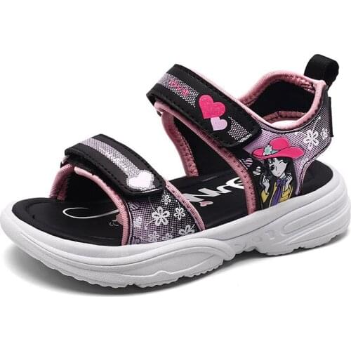 CMSOLO Girls Sandals Shoes Children Beach New Fashion Summer Outdoor Baby Girls Shoes Soft Bottom Flat Heels Running Kids Sandal