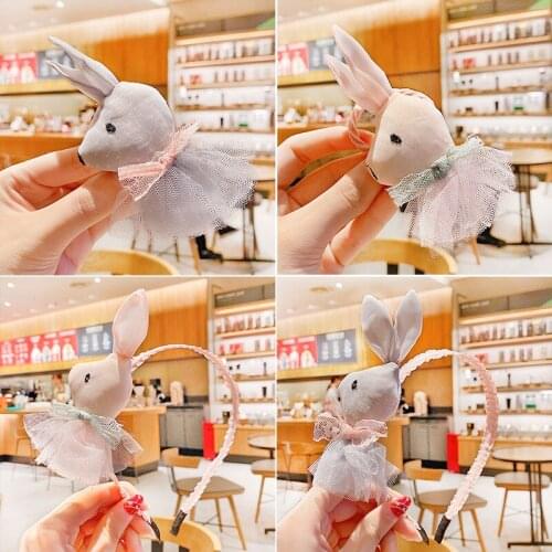 New Children Cute Rabbit Scrunchies Rubber Bands Headbands Baby Girls Lovely Hair Clips Kids Sweet Hair Bands Hair Accessories