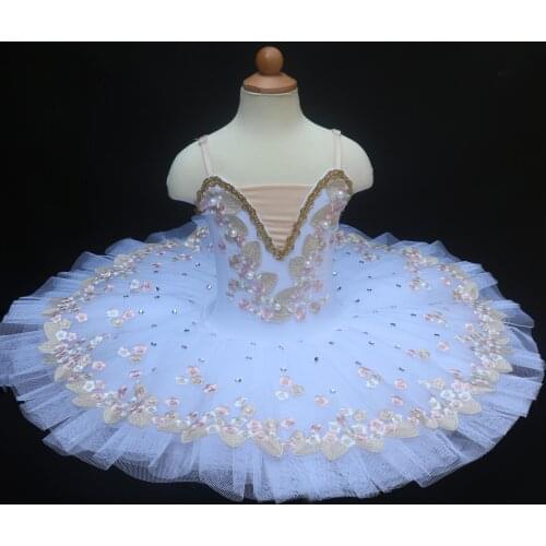 Children White Swan Lake Ballet Dress Adult Child Kids Tutu Ballet Women Flower Pancake Tutu Costumes Performance Girl Dancewear