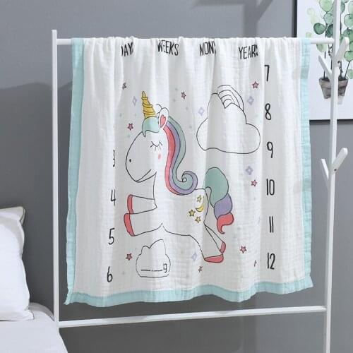 Baby Four Layers Of Gauze Bath Towel Infant Wrap Blanket Children Bamboo Fiber Cartoon Cover Quilt Blanket Stroller Sleep Cover