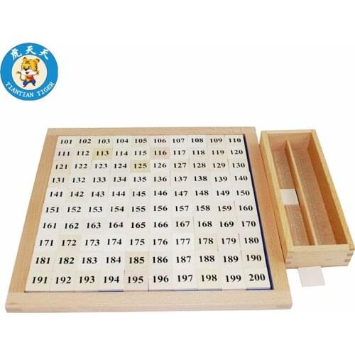 Montessori Mathematics Learning Education Game Kids Toys Wood Teaching Material 101-200 And 10-1000 Board