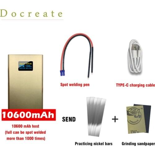 DX10 10600mAH Portable Spot Welder LED Adjustable Mini Battery Spot Welding Machine Tool 0.2mm Nickel For DIY 18650 Battery Pack