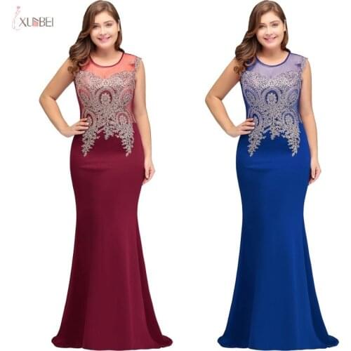 Elegant Burgundy Royal Blue Navy Blue Mermaid Long Bridesmaid Dresses Plus Size Lace Applique Wedding Party Dress
