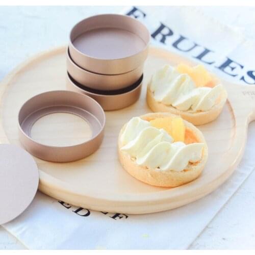 80mm Cake Mold Loose Bottom Mini Round Shaped Mousse Cake Mold Stainless Steel Fruit Tart Mold Kitchen Baking Tools 3/5/8pcs