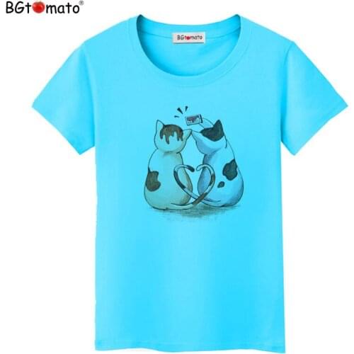 BGtomato T shirt Little Kitten lovely t-shirt women Brand new cool summer tshirt women Cheap price good quality kawaii shirt
