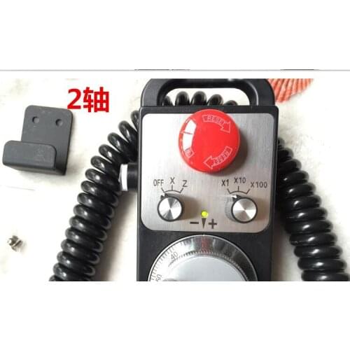 CNC Pulse Generator 2 Axis MPG Pendant Handwheel & Emergency Stop, manual pulse generator for Siemens, MITSUBISHI, FANUC. etc