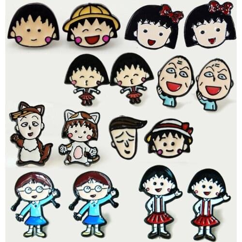 IVYYE Chi-bi Maruko Fashion Anime Cartoon Earring Cute Animal Stud Earrings For Women Girls Kids Jewelry XMAS New Gift