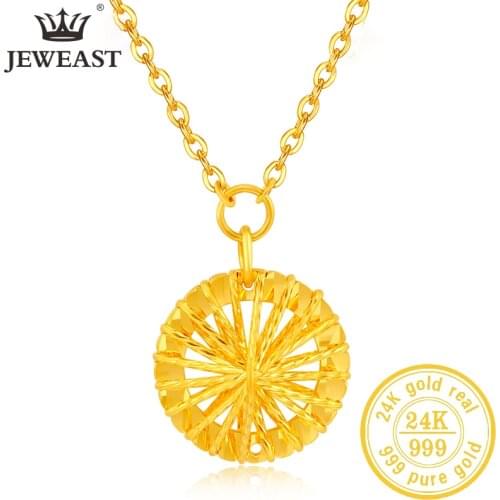JLZB 24K Pure Gold Necklace Real AU 999 Solid Gold Chain Beautiful Upscale Trendy Classic Party Fine Jewelry Hot Sell New 2020