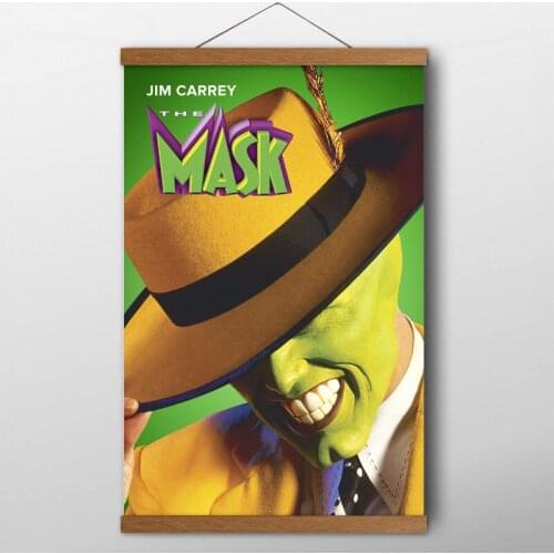 Teak Scrolls Paintings The Mask (1994) Movie Classic Poster Jim Carrey Wall Art Canvas Prints For Living Room Decor