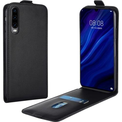 Flip Up and Down Leather Case for Huawei P30 ELE-L29 ELE-L09 ELE-AL00 6.1" Vertical Cover for Huawei P30 p30 Case Phone Bag