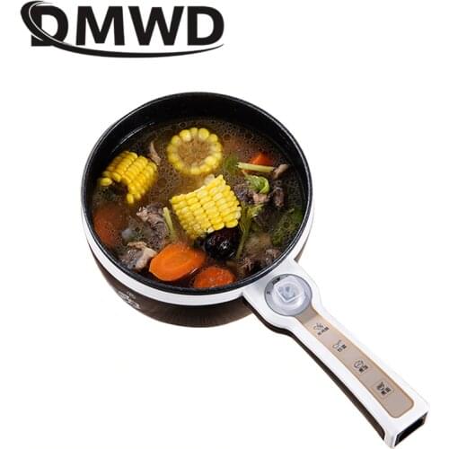 DMWD multifunction electric skillet heating pan multicooker hot pot noodles soup rice cooker egg steamer omelette frying machine