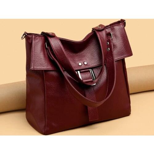 2021 New 2 Pc/s Women Leather Handbags High Quality Purses And Handbags Female Soft Leather Shoulder Bag