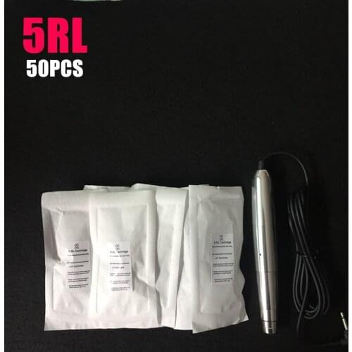 2017 New 5RL 50pcs Permanent Makeup needles 600D-G Eyebrow Makeup Lip Needle For Nouveau Rotary Machine Pen Kits Free Shipping
