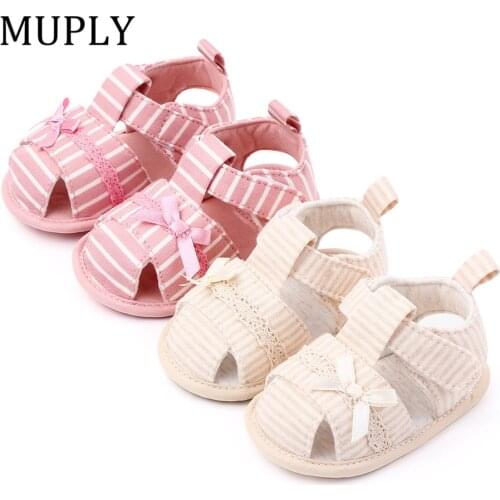 Baby Crib Shoes For newborn Summer Cute Striped Anti-Slip Soft Sole Beach Shoes Cute Infant Toddler For 0-18M