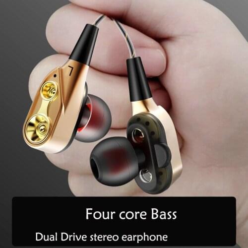 Original Fonge R6 Wired earphone High bass dual driver stereo In-Ear Earphones With Microphone Computer earbuds For Phone Sport