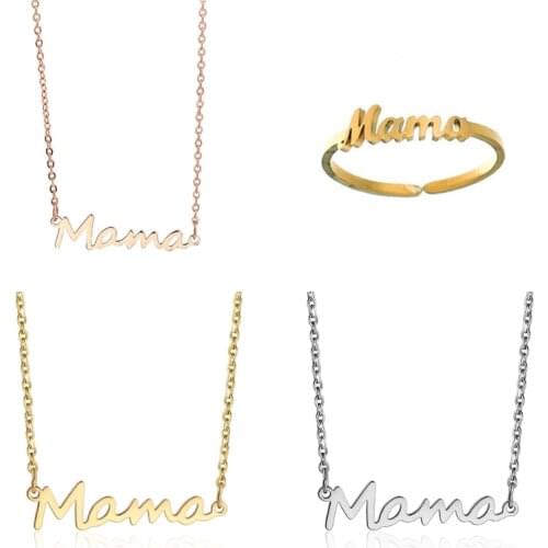 Mama Necklace Mom Necklace/Ring Mama Letter Necklace Gift for Mom Mothers Day J78F