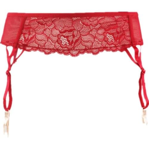 Plus/Extra Size 3XL Red Garters Belts Flowery Lace Belts for Stockings Female women Garters Double Layers Suspenders S744