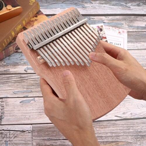 Portable 17-Key Mahogany Veneer Kalimba Thumb Piano Professional Mbira Sanza Finger Practice Musical Instrument for Children
