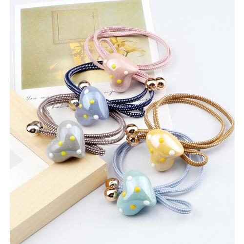 Cute Heart Headband Girls Children Kids Elastic Hair Bands Bowknot Rubber Band Hair Accessories Ponytail Holder Scrunchies Gifts