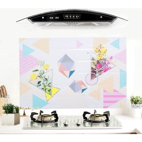 Self-adhesive anti-oil kitchen sticker Stove high temperature resistant ceramic tile Waterproof wallpaper Sticker Film