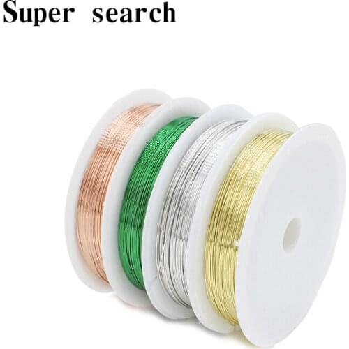 Colorfast Silver Copper Wire For Bracelet Necklace Jewelry DIY Accessories 0.3/0.4/0.5/0.6mm Craft Beading Wire Cord String