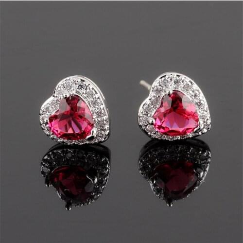 Birthday Gifts DIY Set 3A Zircon Fashion White Copper S925 Silver Needle Cute Heart Stud Earrings For Women 2021 Trends Jewelry