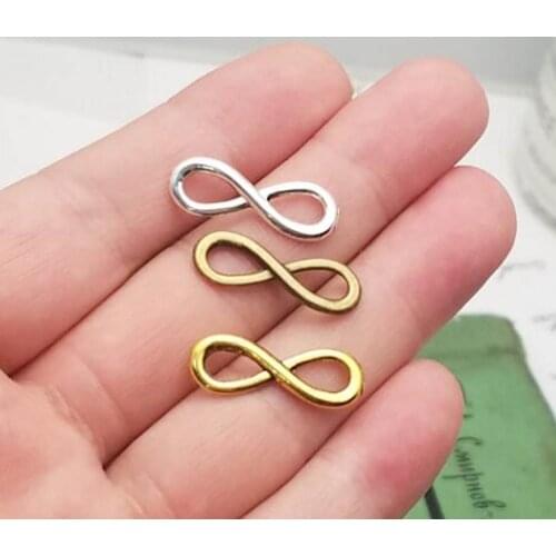 50pcs/lot--23x8mm, 3 Colors plated Infinity Symbol charms,DIY supplies, Jewelry accessories