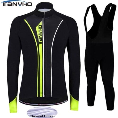 Tanyho Sport Cycling Set Winter Super Warm Thermal Fleece Jacket Wear Jerseys Bicycle MTB Ropa Ciclismo Pants Clothing Suit