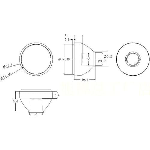 Diameter 16mm LED lens 1w lens stage light lens spotlight cast light flashlight for CREE XRE lens